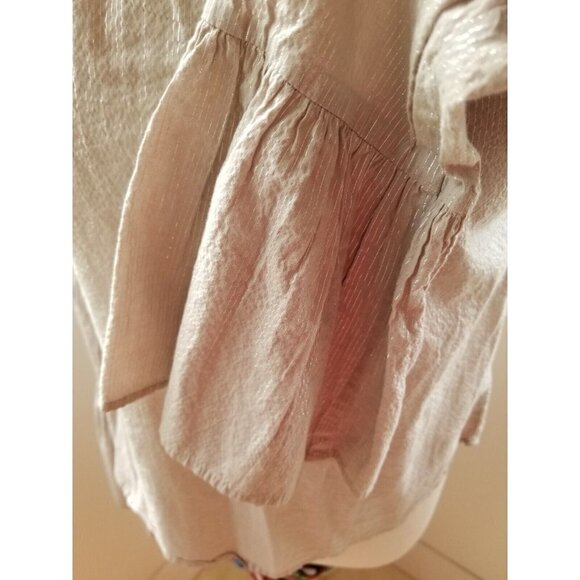 Belle & Sky blouse High Neck Size Small - Long bell Sleeves- Gray - Picture 4 of 7